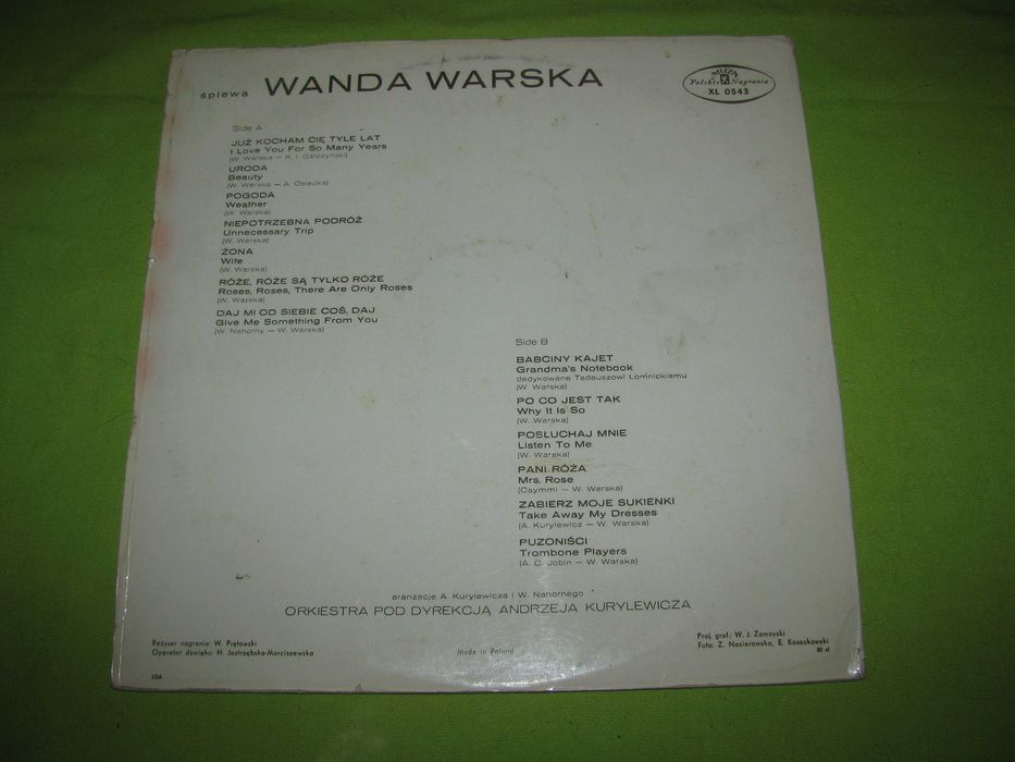 Piosenki z Piwnicy Wandy Warskiej stan EX winyl LP