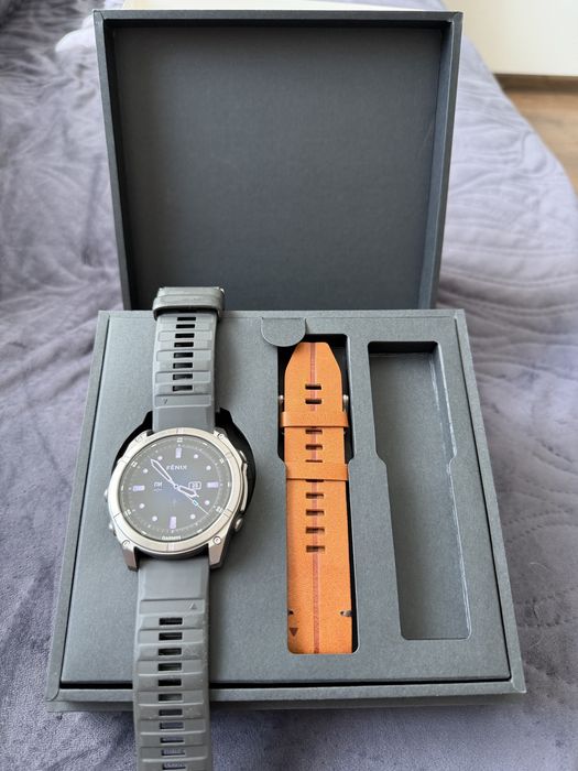 Смарт часы Garmin Fenix 8 51mm AMOLED Sapphire Titanium with Chestnut Leather Band