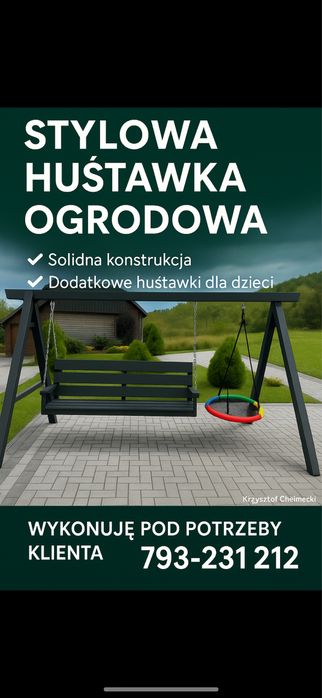 Huśtawka ogrodowa solidna okazja