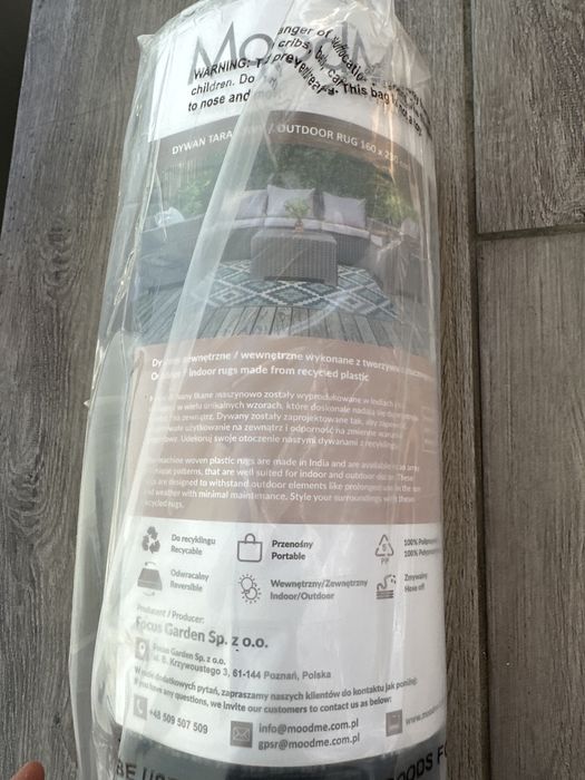 Dywan tarasowy scandi grey 160x230 na taras balkon wodoodporny