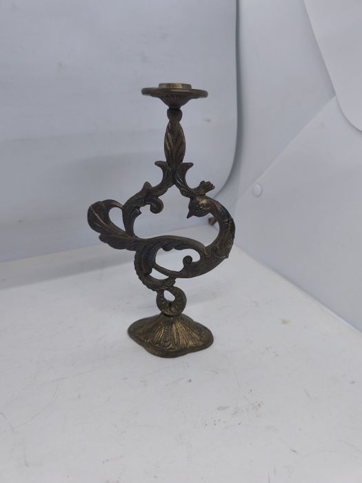 Настольный латунный подсвечник из латуни жар-птица жар птица СССР