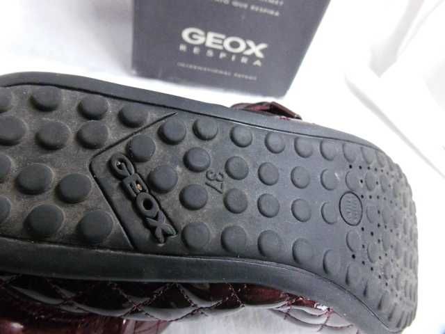 Geox Respira skórzane pikowane bordowe baleriny 37