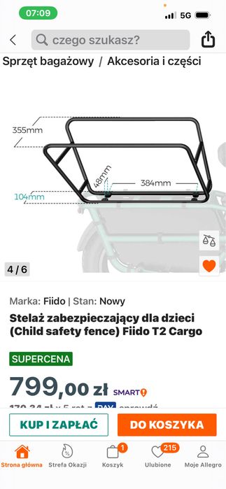 Kosz zabezpieczajacy fotelik dzieciecy fido t2 long tail cargo