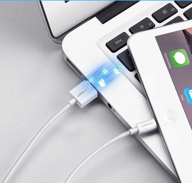 Ugreen kabel przewód USB - Lightning MFI 1m 2,4A biały