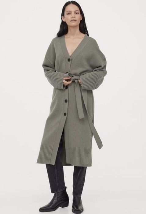 Шерстяний кардиган h&m premium, S, чорний