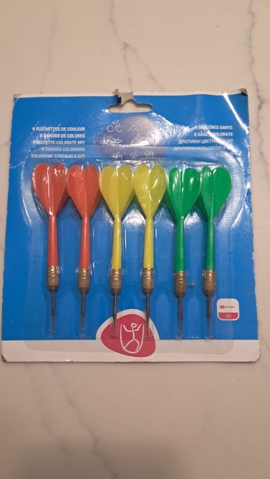 Rzutki lotki ostre do Darta blister z 6 szt 3 kolory