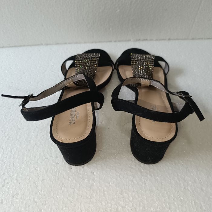 Sapatos Pretos de Senhora Seaside Tamanho 38 com aplicação Lantejoulas