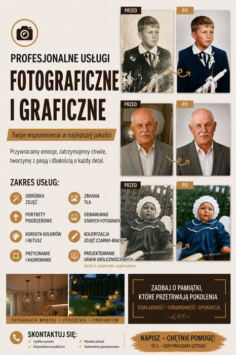 Usługi graficzne, renowacja zdjęć