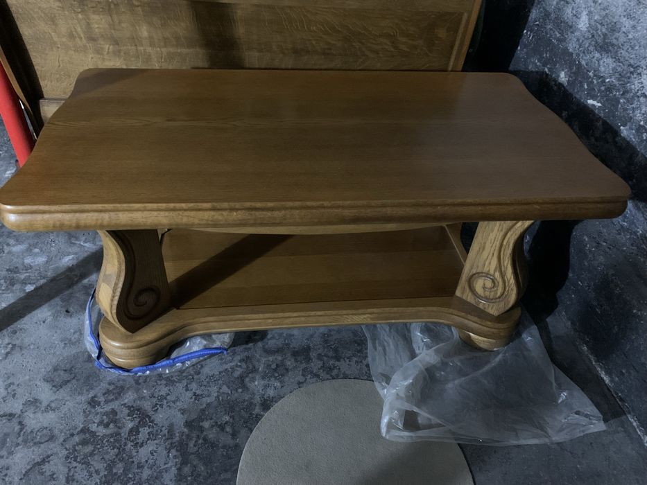 Ława drewniana dębowa 139x72x59cmm bardzo masywna i stabilna