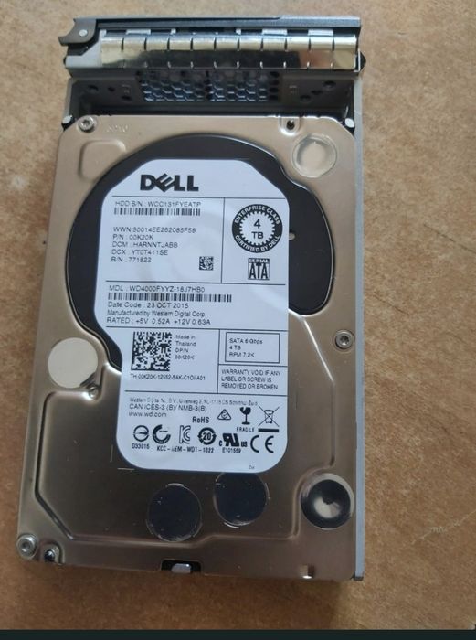 Dell 4TB WD4000FYYZ HDD 3,5" SATA III 7200 RPM Enterprise