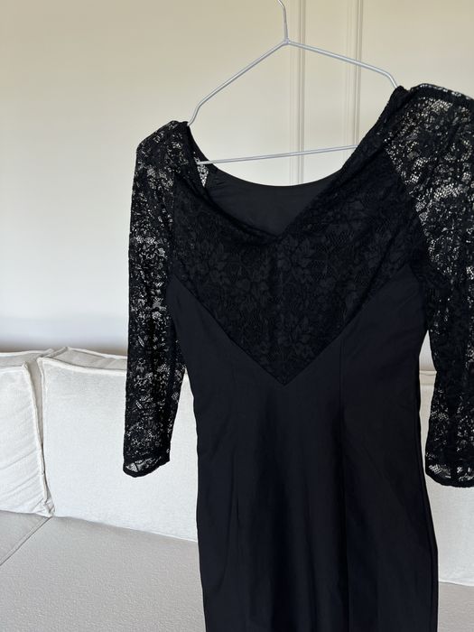 Elegancka sukienka koronkowa vero moda mala czarna elegancka zara wese