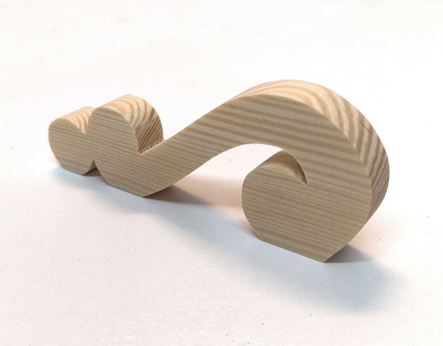 ornament drewniany dekor 10x4cm rzeźba ozdoba 2 SZTUKI
