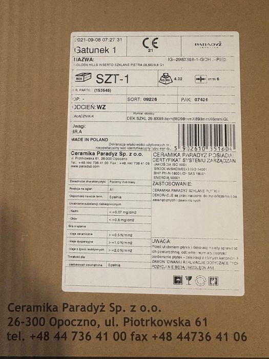 Płytki dekoracyjne Paradyż Golden Hills  Inserto  Szklane  Pietra