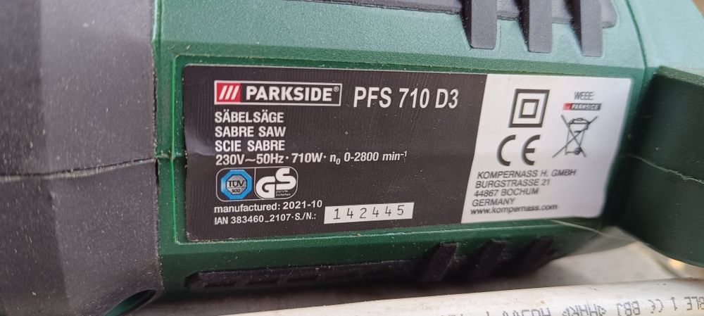 Piła szablasta Parkside 710w.