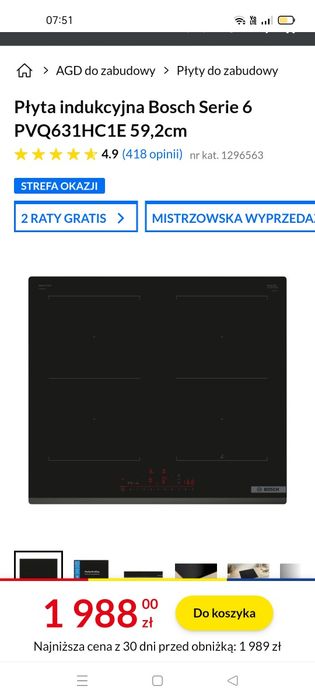 Płyta indukcyjna Bosch Serie 6 PVQ631HC1E