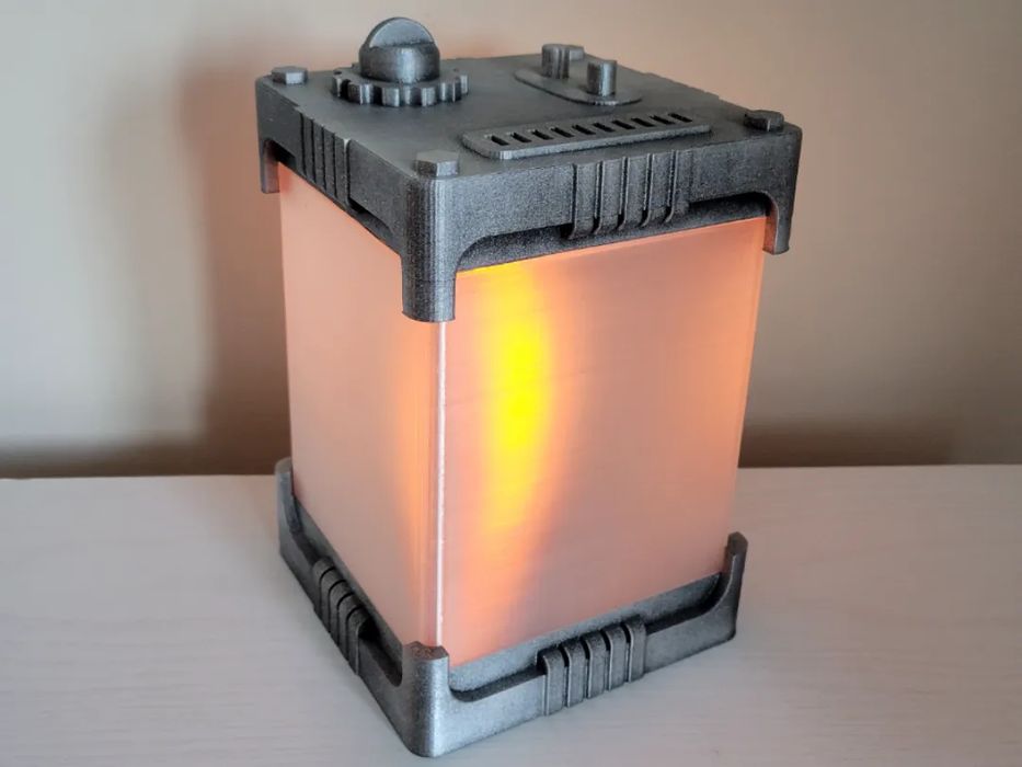 Lâmpada Quadrada Estilo Sci-Fi
