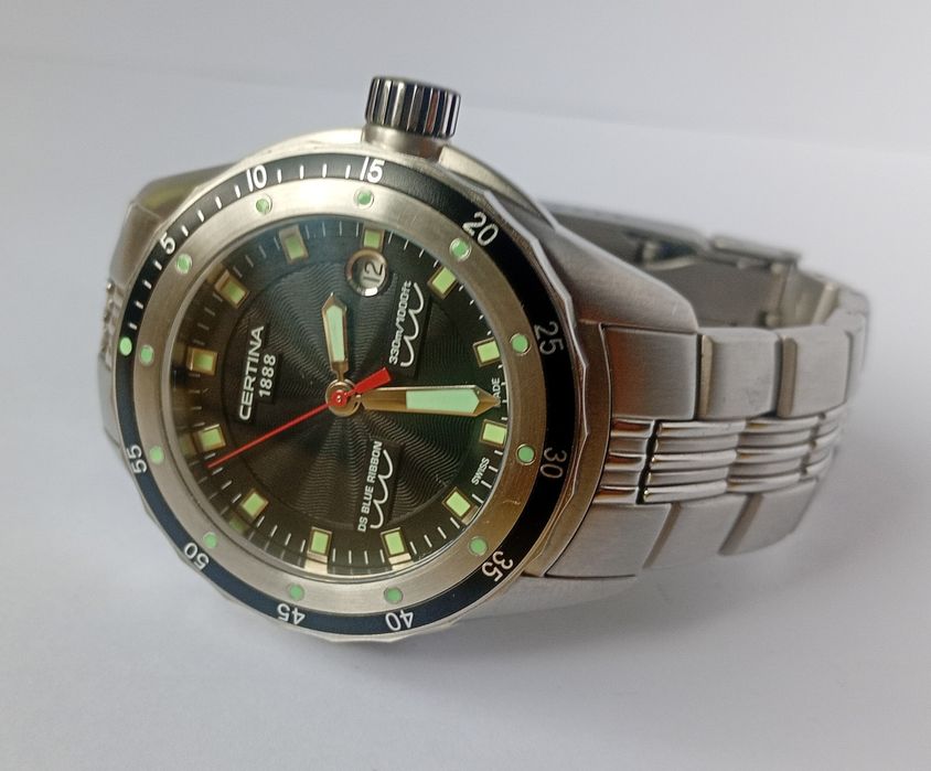 Zegarek Certina DS Blue Ribbon diver helium Valve 330m vintage