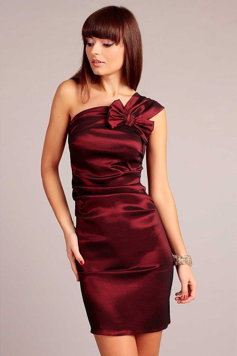 Wyprzedaż! Sukienka wizytowa, elegancka, wieczorowa - Kaja - bordo