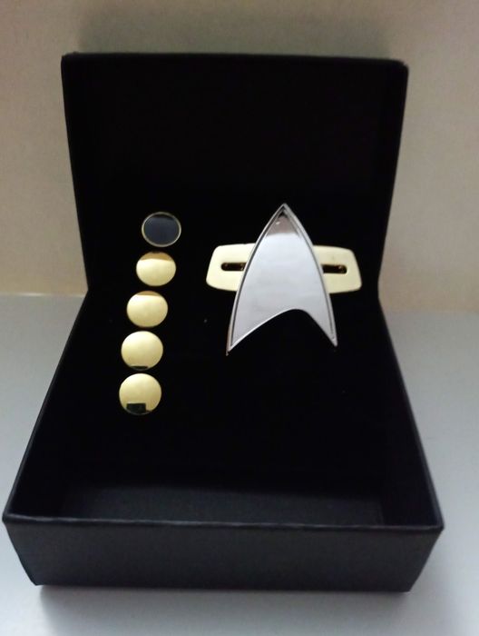 Pin Combadge Star Trek e 5 pips de hierarquia