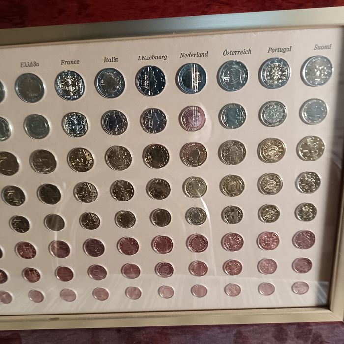 Coleção de 96 moedas de Euro (não circuladas) _ Certificado "Art Gallery"