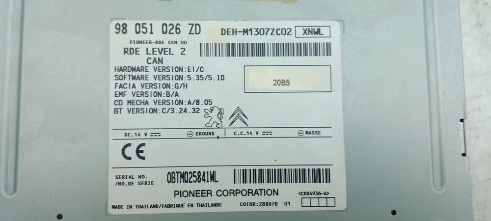 Rádio / auto-rádio CITROËN C-Elysee
