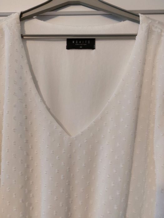 Sukienka biała z długim rękawem Mohito 40(L/XL)