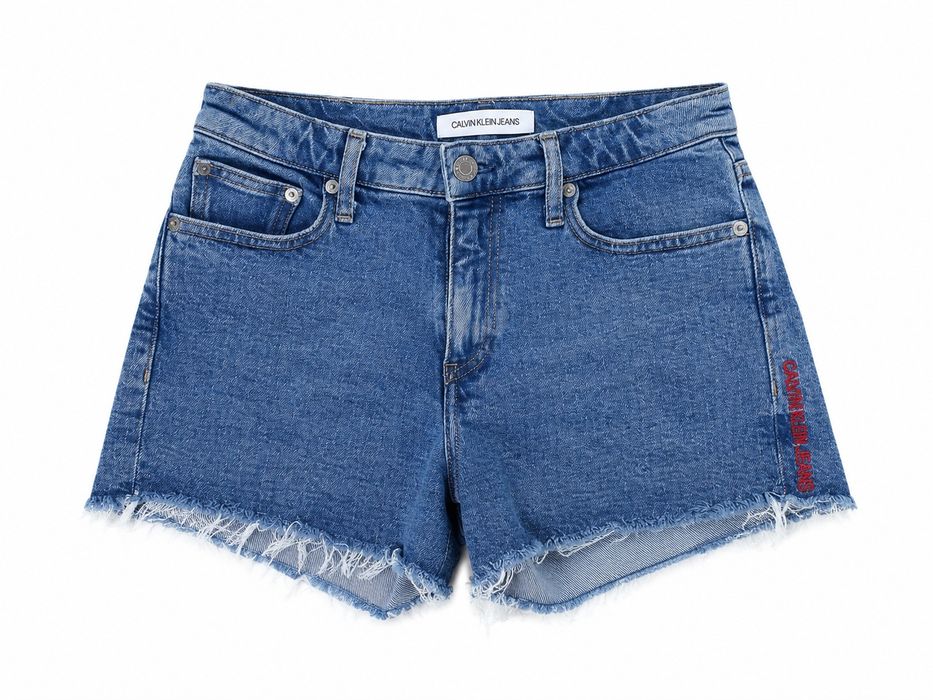 Calvin Klein Jeans Szorty Jeansowe Damskie Denim Niebieskie Rozmiar Xs