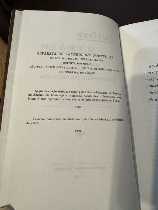 Livro A Vila e Concelho de Ferreira do Zêzere