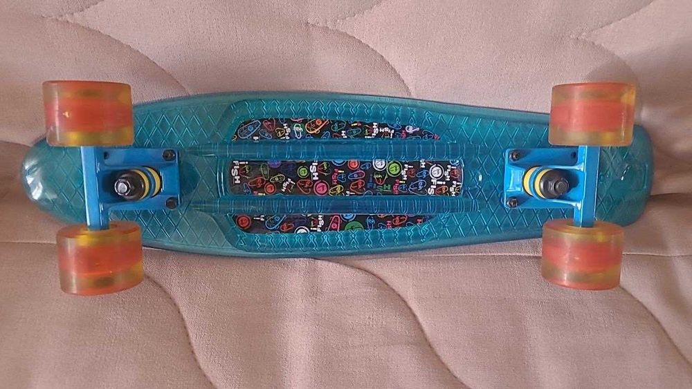 Скейтборд/скейт Penny Board Пеніборд прозорий синій.  Розпродаж!