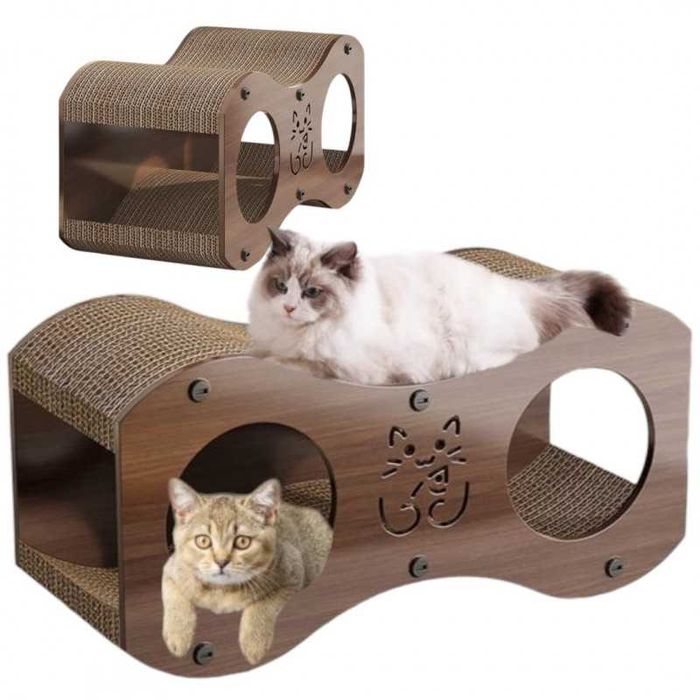 DOMEK DLA KOTA 2w1- budka, legowisko, drapak, 47 x 22 x 23cm KOT24