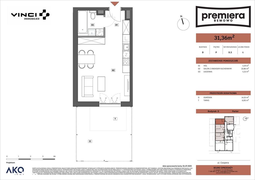 1-pokojowe mieszkanie 31 m² + ogródek Bez Prowizji - Widok 2