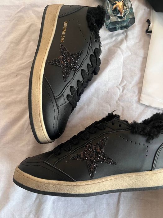 Кросівки утеплені Golden Goose/ Чорні снікерси Голден Гус/ Рік Овенс