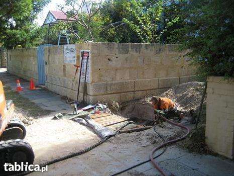 Minikoparka,przeciski pod drogami ''KRET''.