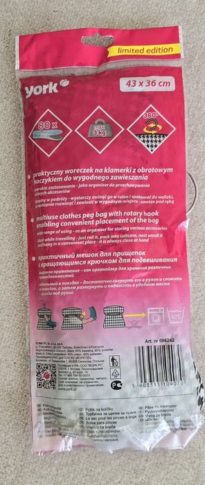 Woreczek na klamerki do wieszania prania