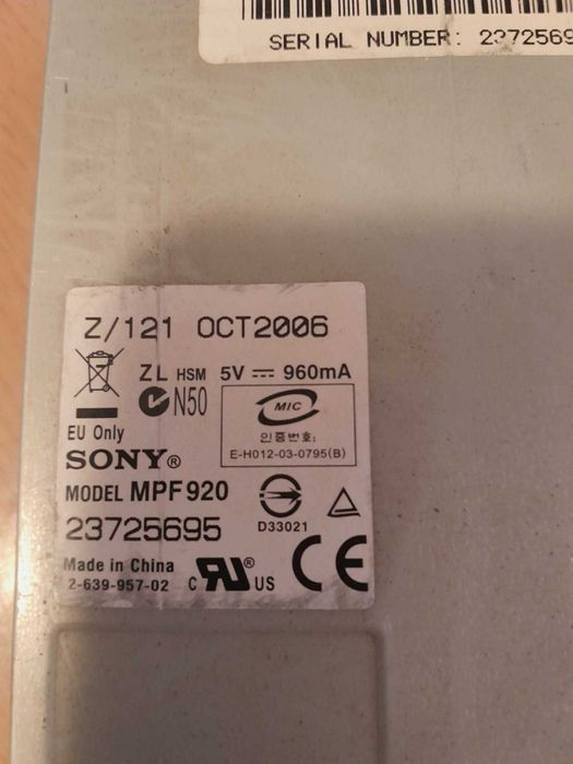 Napęd CD DVD nagrywarka MPF 920 Sony