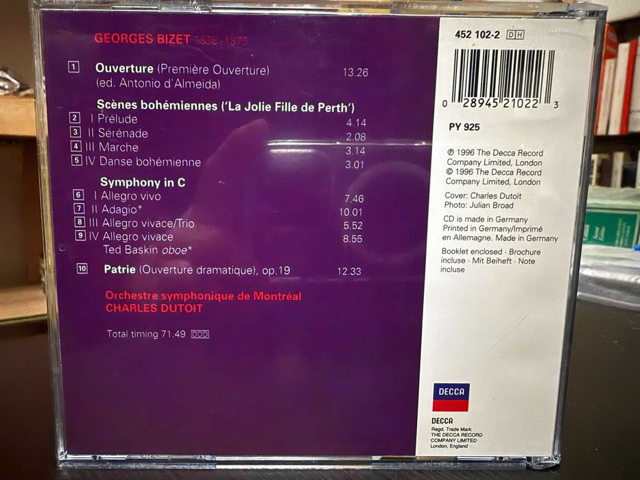 Bizet – Symphony In C, Jolie Fille De Perth, Patrie, Ouvertur - Dutoit