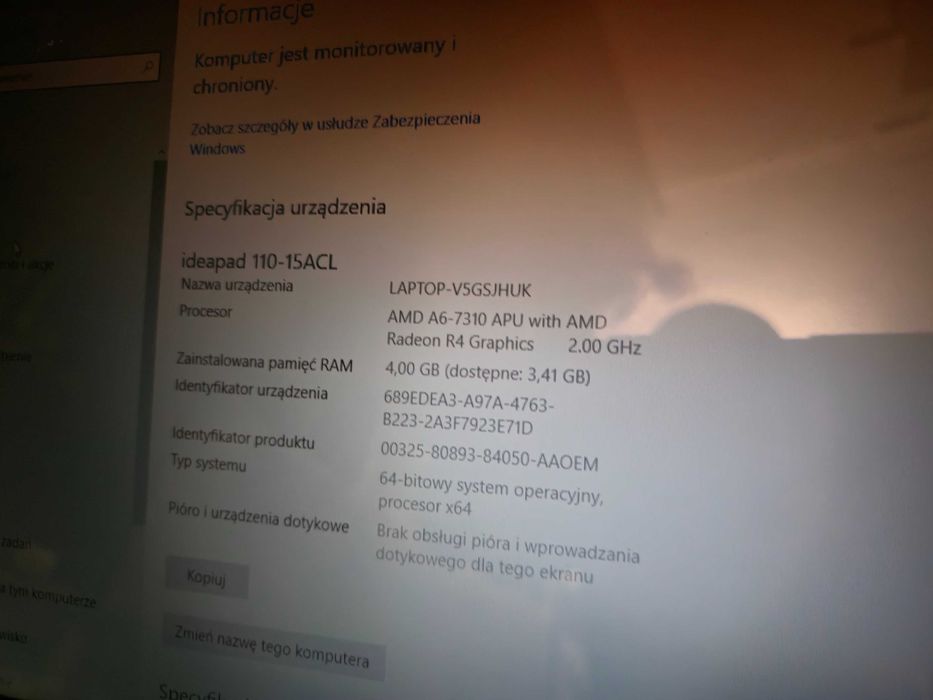 Laptop Lenovo ideapad 110-15ACL