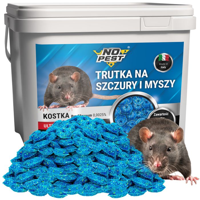 Trutka na szczury i myszy No Pest® 3kg. Trucizna, kostka brodifakum