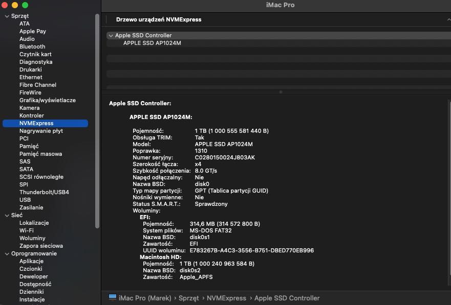 Apple iMac Pro 8 rdzeni 3,2GHz/32G ram/1T SSD - okazja