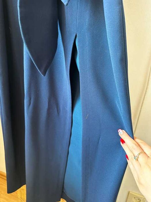 długa maxi sukienka granatowa z rozcięciem XL wesele