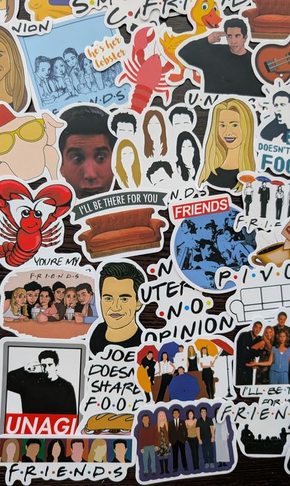 Набор наклеек сериал друзья friends стикеры наклейки на ноутбук