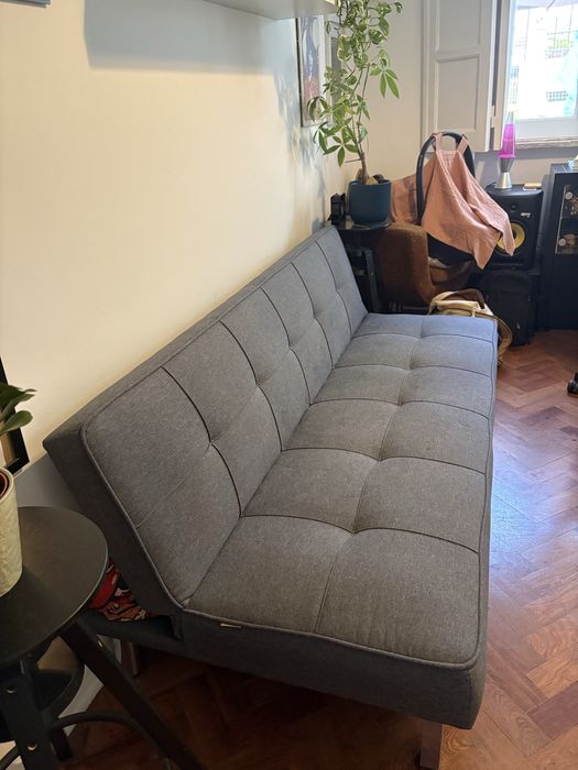 Sofá cinzento - sofa cama