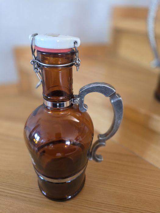 Stara butelka karafka Monheimer Alt 2L | Metalowy uchwyt | Krachla