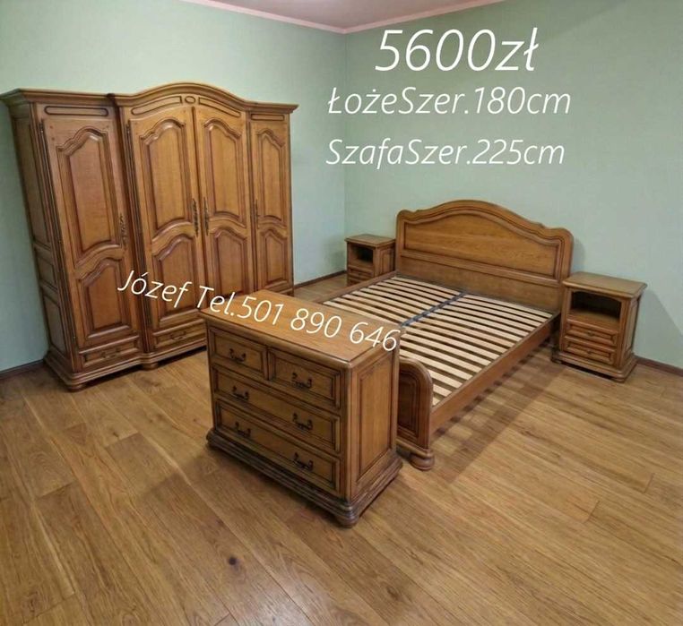 Piękna Sypialnia Dębowa *Meble-do-sypialni*Łóżka-Szafy-Szafki-Nocne...