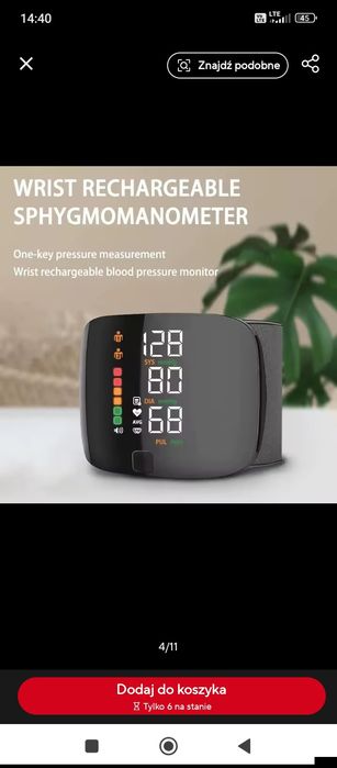 Ciśnieniomierz elektroniczny akumulatorowy.