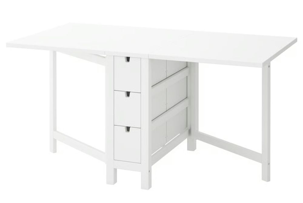Mesa abas rebatíveis branco, 26/89/152x80 cm