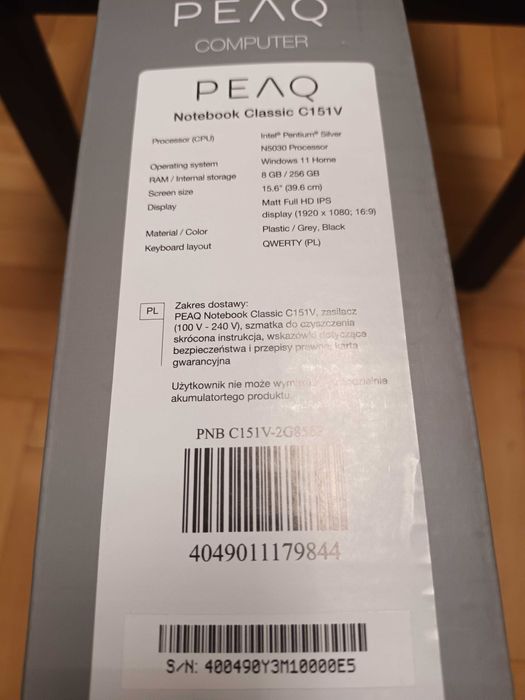 Notebook PEAQ C151C-2G856P Classic