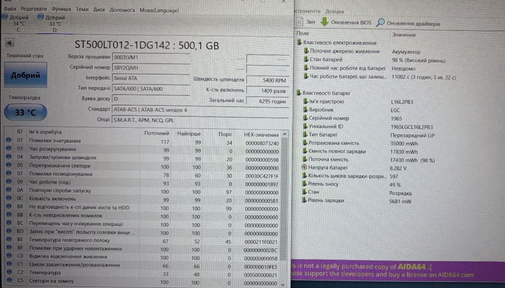 Ігровий ноутбук NVIDIA MX130 2Gb, 12Gb DDR4, NVMe256Gb, HDD 500Gb, налаштований