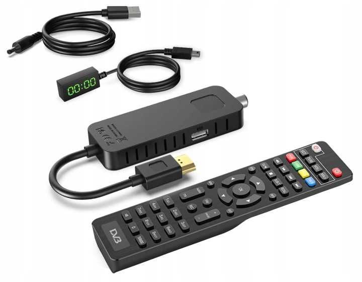 Dekoder Tuner TV HD DVB-T2 i DVB-C HEVC H.265 mini stick nagrywanie PVR