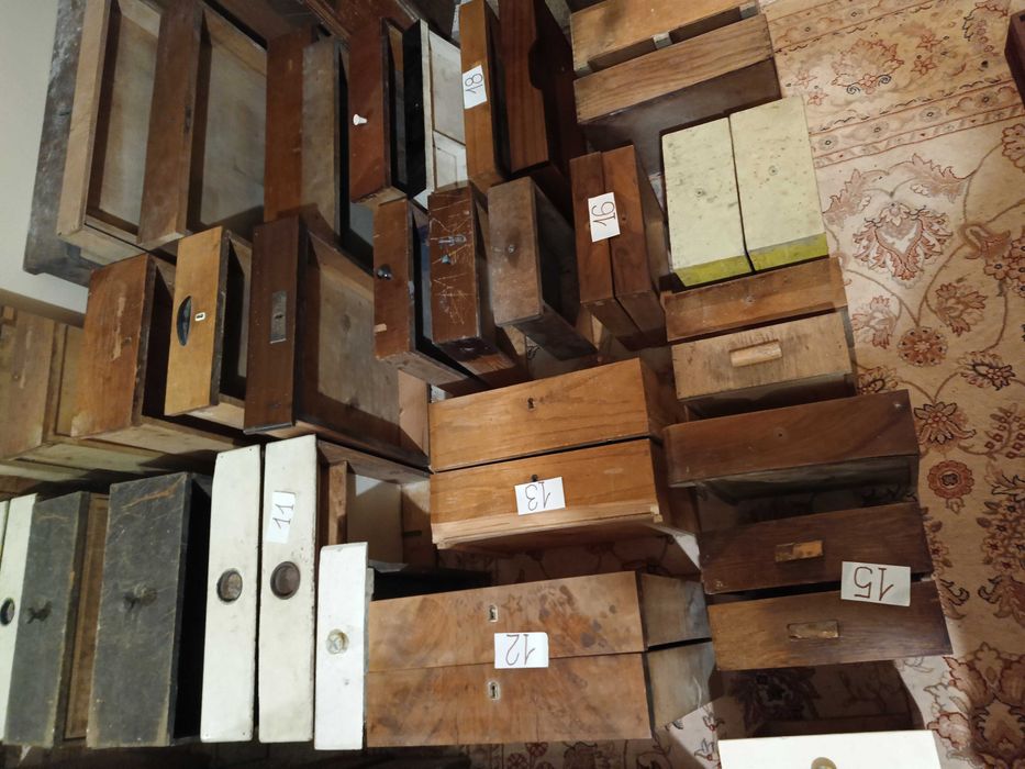 pudełko, pojemnik jak szuflada vintage PRL; komoda, biurko, szafka
